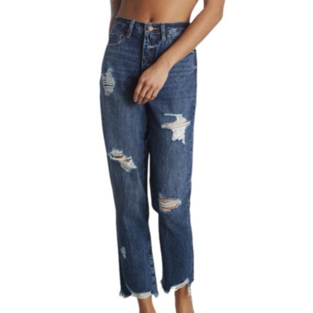 Blue Revival NWT Women's Monaco Distressed Ripped Boyfriend Jeans Size 27 $139